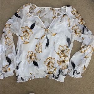 White House Black Market Floral Blouse